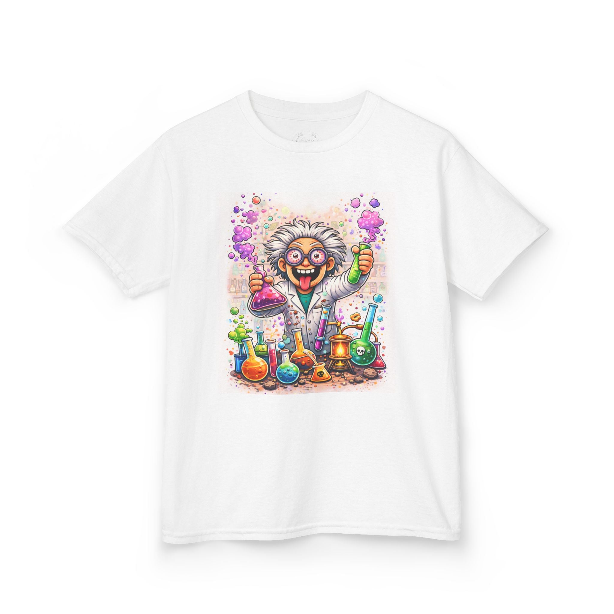 Crazy Lab Genius™ – Fun Scientist Kids T-Shirt (Front & Back Design)