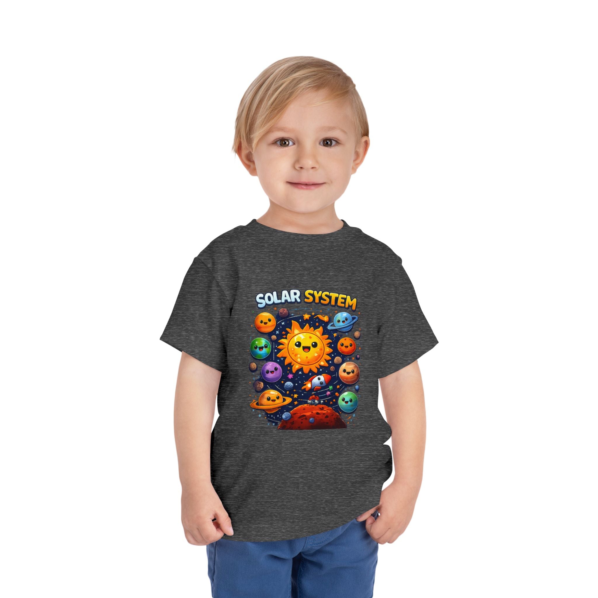 Toddler Tee - Cute Cartoon Solar System Shirt ("Solar System")