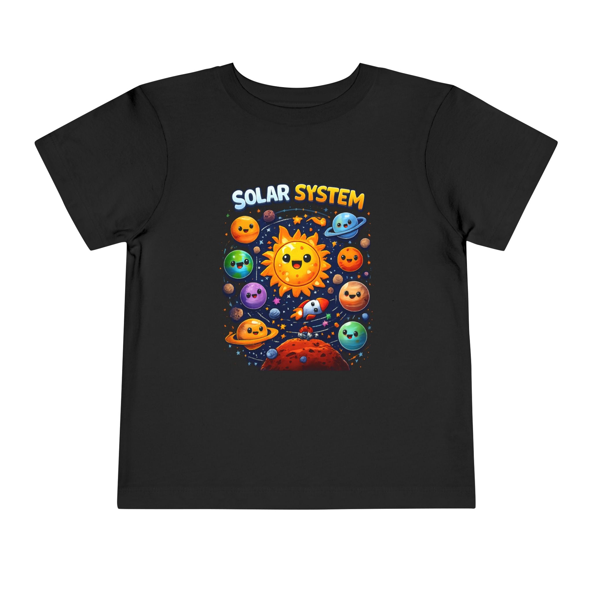 Toddler Tee - Cute Cartoon Solar System Shirt ("Solar System")