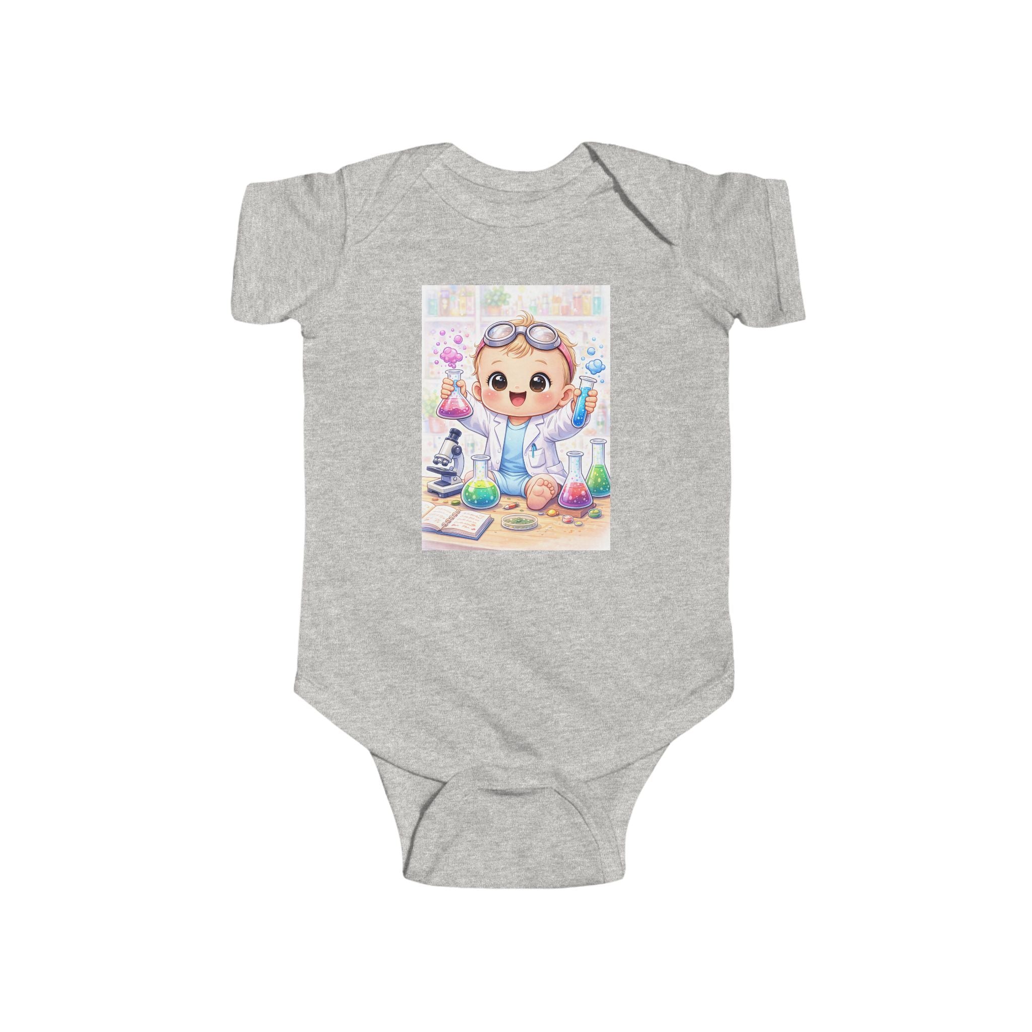 Little Genius Lab™ – Baby Scientist Bodysuit (Front & Back Design)