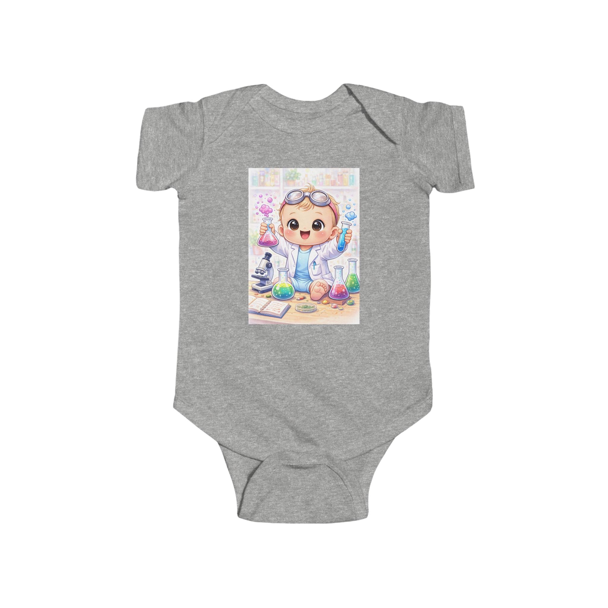 Little Genius Lab™ – Baby Scientist Bodysuit (Front & Back Design)