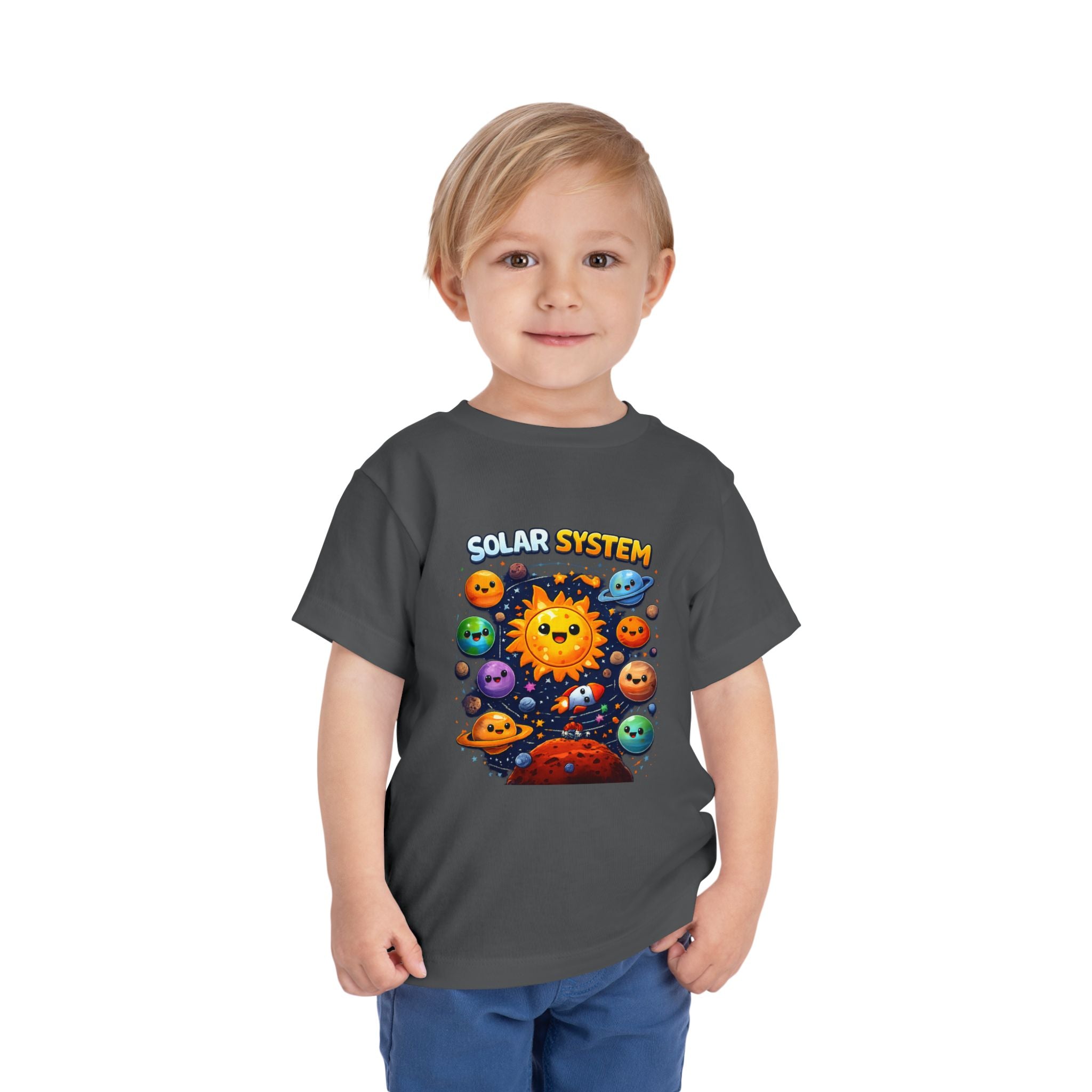 Toddler Tee - Cute Cartoon Solar System Shirt ("Solar System")