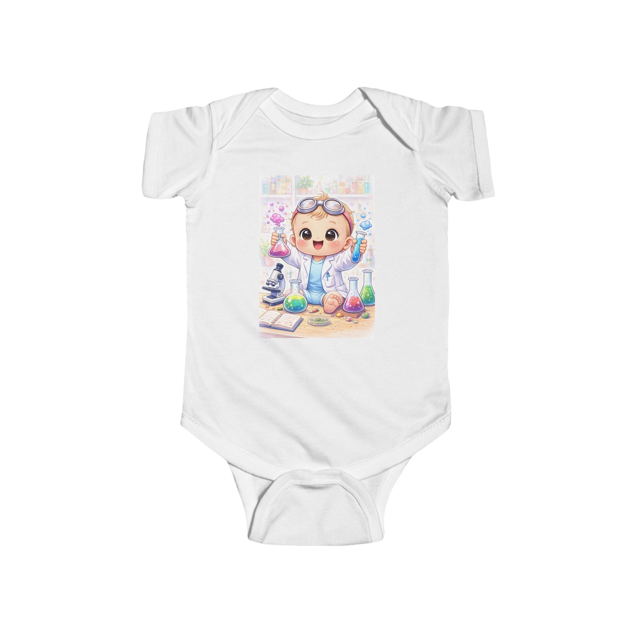 Little Genius Lab™ – Baby Scientist Bodysuit (Front & Back Design)