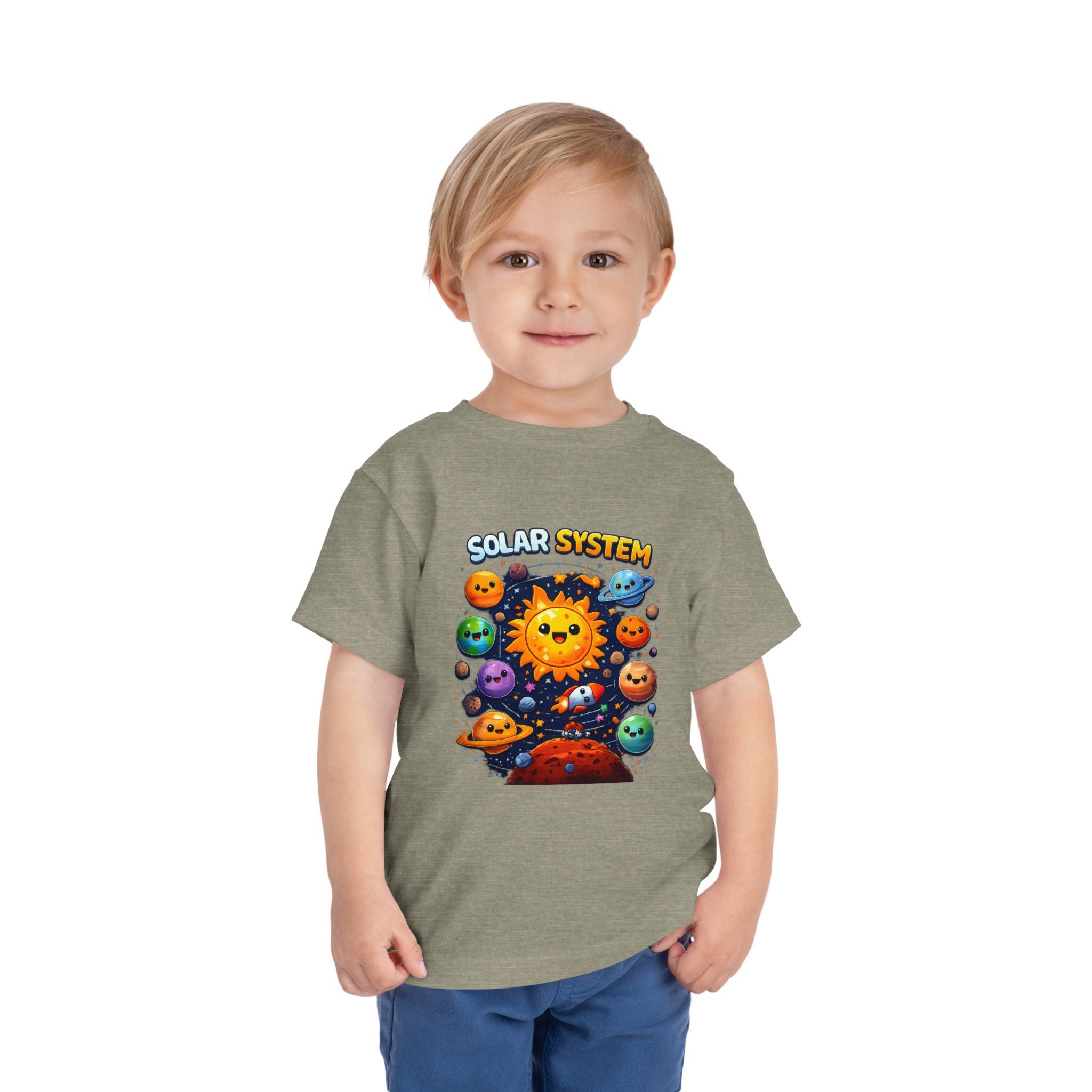 Toddler Tee - Cute Cartoon Solar System Shirt ("Solar System")