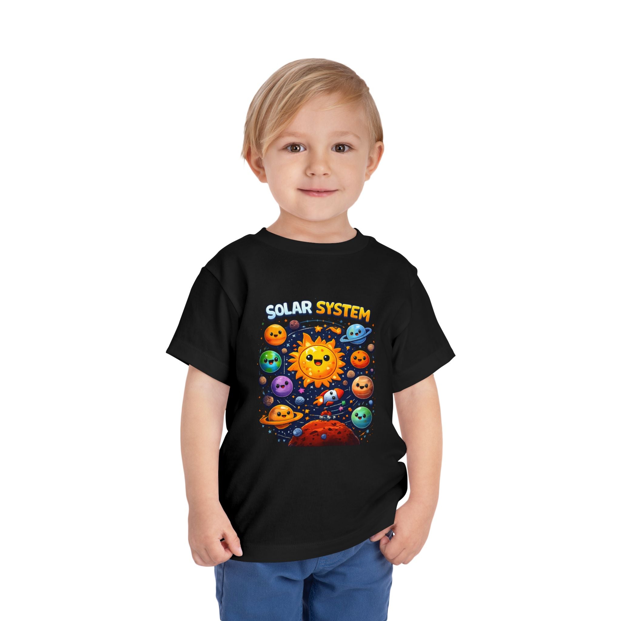 Toddler Tee - Cute Cartoon Solar System Shirt ("Solar System")