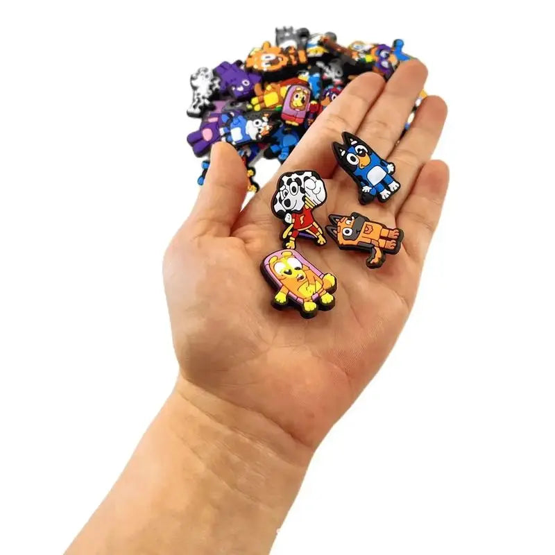 15/30pcs Bluey Collection Shoe Charms For Croces Diy Shoe Decorations Accessories For Sandals Decorate And Kids Birthday Gifts