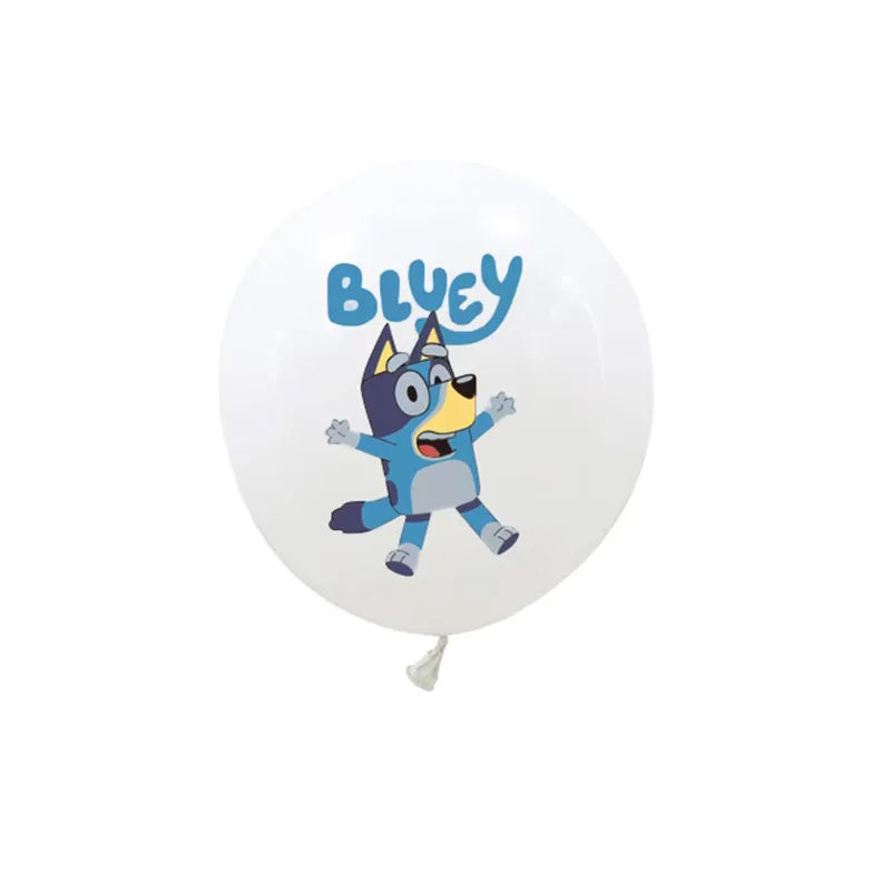 10pcs 12inch Bluey Dog Latex Balloons Set Blue Bingo Dog Family Birthday Party Kids Toys Cartoon Balloons Baby Shower Globos